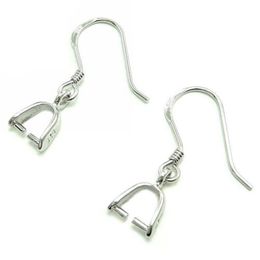 Earring Finding pins bails 925 sterling silver earring blanks with bails diy earring converter french ear wires 18mm 20mm CF013 5p2916