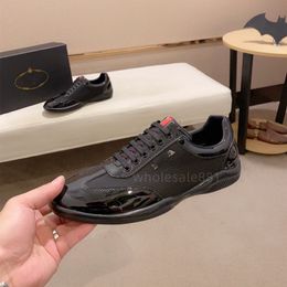 Men Casual shoes Genuine Leather Lace-up Metal mark Fashion classic Nylon fabric sports running shoes sneakers Figures printed