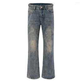 Men's Jeans Vintage Blue Little Flare Men High Street Boot Cut 2023