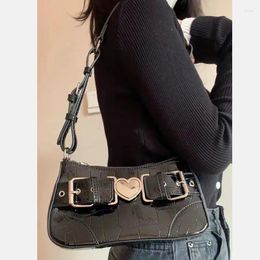 Evening Bags 2024 Fashion Trend Women's Motorcycle Bag Sweetheart Girl Underarm Retro Millennium Love Handbag Shoulder