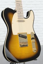 In Stock Richie Kotzen 2-Tone Sunburst Flame Maple Top Electric Guitar Maple Fingerboard Gold Hardware Abalone Dot Inlay 6-saddle Bridge