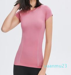 Slim Fit Short Sleeve Shirts Yoga Tops Fashion TShirt Outdoor Fitness Clothes Women Running Sweatshirt