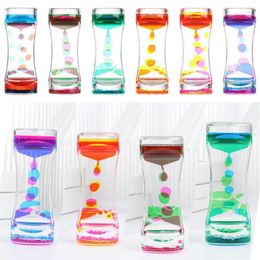 Other Clocks & Accessories Double Colour Dynamic Oil Drop Leak Hourglass Toys Hourglasses Ornaments Liquid Timer Beautiful Waist Cr297S