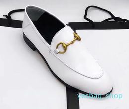 Authentic cowhide Metal buckle Lady leather letter casual shoe Mules Princetown Men Trample Lazy Loafers