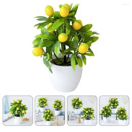 Garden Decorations Combination Artificial Potted Faux Tree Fruit Branches Plastic Fake Plants