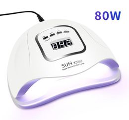 LED Nail Lamp for Manicure 8054W Nail Dryer Machine UV Lamp For Curing UV Gel Nail Polish With Motion sensing LCD Display CY200517767354