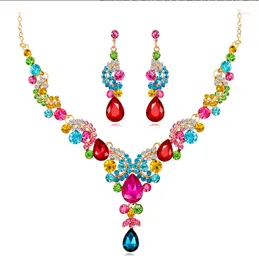 Necklace Earrings Set 3 Pcs/Set Women Lady Crystal Wedding Party Bride Necklaces Earring Jewelry Kit Gifts