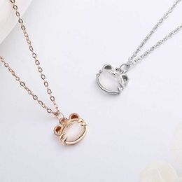 Pendant Necklaces Benmingnian Gift Niche Light Luxury Designer S925 Sterling Silver Zodiac Cute Tiger Pendant Necklace with Feminine Temperament F4l0