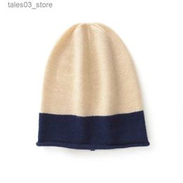 Beanie/Skull Caps MERRILAMB New Women Winter Hat Fashion Beanie Hat Cashmere Warm Winter Cap for Female Casual Streetwear Patchwork Knitted Hat Q231130