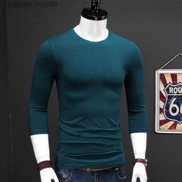 Men's Thermal Underwear Thermal Underwear Men Casual scle T Shirt O Neck Slim Fit Blouse Activewear Tops Tee Undershirt Pullover Long Sle Top A50 L231130