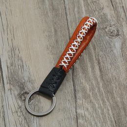 Keychains Handmade Vintage Quality Leather Keychain Keyring For Car Keys Diy Designer Keyfob Jewelry Accessories Dad Men's Gift Bulk