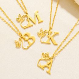 Chains Fashion Luxury 26 Letters Custom Name Necklace 18k Gold Plated A-Z Charm Ladies Pendant Couple Birthday Jewelry Gift