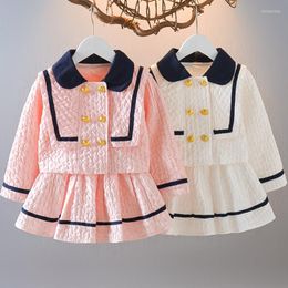 Clothing Sets 2pcs/Set Girls' Suit Spring 2023 Children's Korean Version Foreign Style College Short Skirt Net Red Dress