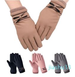 Wholesale-Winter Ladies Gloves Windproof Waterproof Inner Plush Warm Ladies Touch Screen Skin Friendly Soft Ladies Gloves
