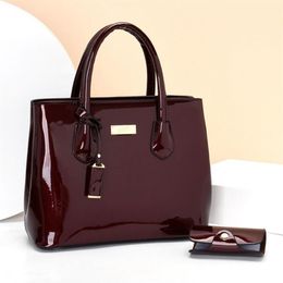 Evening Bags Women Handbags High Quality Patent Leather Women's Bag Fashion Shoulder Luxury Tote Bag card Package Designer Me329C