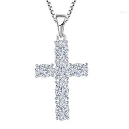 Yl Moissanite Necklace Jewellery 925 Sterling Silver Iced Out d Vvs1 Diamond Cross Pendant Necklaces for Women Men