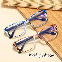 Sunglasses High Definition Presbyopic Glasses For Men Women Fashion Cat Eye Patterned Anti Blue Reading Eyewear Protection Eyeglasses