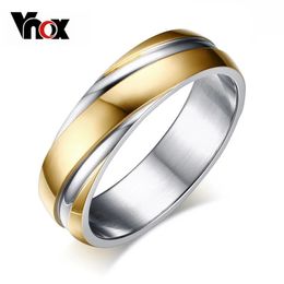 Wedding Rings Vnox Wedding Rings for Men 316l Stainless Steel Jewellery 6mm Width BlackRose GoldGold-color 231129