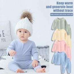 Clothing Sets Winter Warm Jumpsuit Baby Clothes Thick Cotton born Sleepwear Kid's Clothes Baby Girl Boy Solid Pyjamas Children's Sets 231129