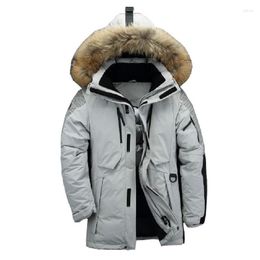 Men's Down Arrival Russia Winter Jackets For Men Fur Collar Long Coat Thick Jacket Windproof Doudoune Hiver Homme