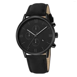 Wristwatches Men's Classic Quartz Watch Leather Strap Dress Wrist For Business Meeting Dating