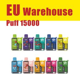 eu warehouse disposable vaper 15000 puff 15k electronic cigarette with display screen and child lock adjustable power rechargeable battery savage vape bubble