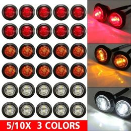 Upgrade LED Truck Side Signal Light High Brightness Car Motorcycle Round Marker Indicator Warning Lamp Safety Driving Red White Amber