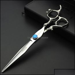 Hair Scissors Sier Shears Hair Scissors Care Styling Tools Products7 Inch Professional Cutting For Hairdresser Japanese Steel Sapphire Dh8Zf