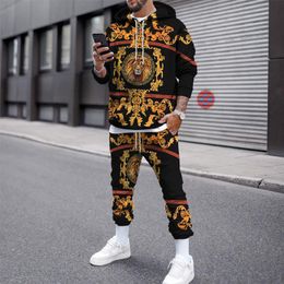 Men's Tracksuits Oversized Clothes Vintage 3d Printed Casual Hoodies Jogger Pants 2pc Set Suit Autumn Winter Fashion Trend Men Tra