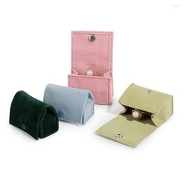 Jewelry Pouches Velvet Box With Snap For Travel Portable Ring Earrings Stud Organizer Storage Bag Fashion Cute Mini Packaging Case