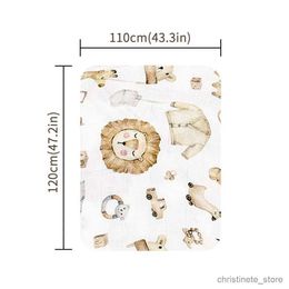 Blankets Swaddling Elinfant Digital Print Muslin Swaddle Blanket Bamboo Cotton Soft Baaby Bath Towel Nursing Cover R231130