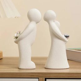 Novelty Items Nordic Home Decor Office Abstract Couple Sculpture Modern Living Room Decoration Desk Figurine Mini Ornament Figure Statue Gift 231129