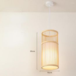 Pendant Lamps Modern Bamboo Hand Woven Art Chandelier Lantern Bedroom Dining Room Lamp Japanese Pendants Lights