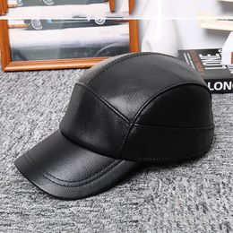 Berets Leather Real Women Baseball Cap Summer Cowhide Hat Men Trucker Adjustable Casual Unisex Spring Autumn BonnetsBerets BeretsBerets