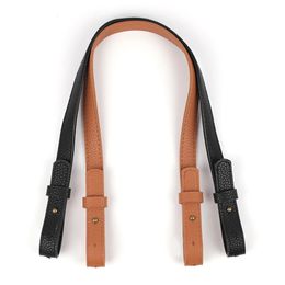 Vintage Double-ended Adjust Shoulder Bag Belt Strap DIY Brown Black Handbag Bucket Bag Accessories Lychee Pattern Leather Handle 231129