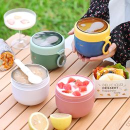 Dinnerware Sets Portable 304 Stainless Steel Soup Cup Students Breakfast Milk Fresh-keeping Bowl Oatmeal Microwave Heating