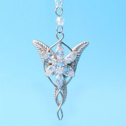 925 Sterling Sliver Wedding Jewelry Lord Princess Arwen Evenstar Pendant Necklaces for Women Arwen Crystal 210315221M