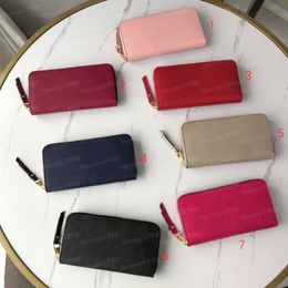 Fashion 5A Genuine Leather Embossed wallet single zipper wallets women clutch wallets lady ladies long classical purse with orange2896