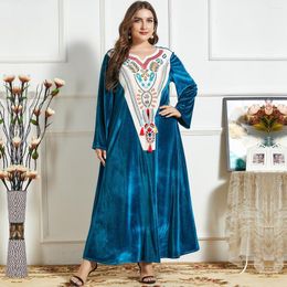 Ethnic Clothing Muslim Turkey Dresses For Women Eid Ramadan Abaya Kaftan Dubai Velvet Long Dress Islam Clothes Jilbab Robe Femme Musulmane