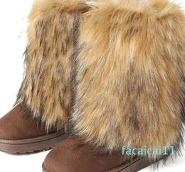 VOTODA New Women Fur Boots Faux Fur Snow Boots Warm Short Plush Lining Fluffy Winter Boots Fashion Furry Shoes Woman