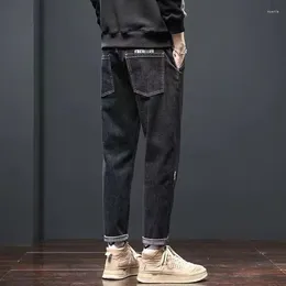 Herren Jeans Hose konisch für Männer gerade schwarze männliche Cowboyhose abgeschnitten Kpop 90er Jahre Streetwear Hohe Qualität regulärer koreanischer Stil Xs