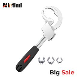 Screwdrivers Universal Adjustable Doubleended Wrench Multifunctional Bath Wrench Aluminium Alloy Open End Spanner Bathroom Repair Hand Tool