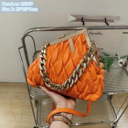 Whole ladies shoulder bags small fresh solid color leather handbag trend car sewing plaid chain bag chains decoration women mo237T