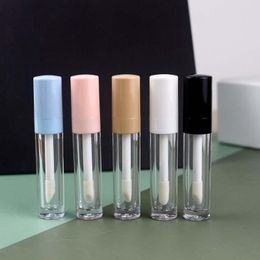 Storage Bottles Empty 8ml Black Pink Blue White Brown Round Plastic Lip Gloss Tube With Big Wand 24pcs