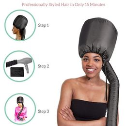 Portable Soft Hair Drying Cap Bonnet Hood Hat Blow Dryer Attachment Curl Tools Gray Dry Hair Cream Cap246O