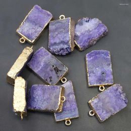 Pendant Necklaces Natural Stone Tooth Cluster Irregularity Necklace Purple Crystal Pendants Rough Charms Fashion Jewellery Accessorie