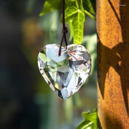 Garden Decorations 12PCS 45mm Clear Heart Crystal Suncatcher Handmade Rainbow Maker Prism Pendant Outdoor Indoor Hanging Window