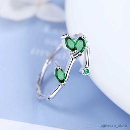 Band Rings 925 Sterling Silver Twig Green Leaf Rings For Women Luxury Designer Jewellery Accessorie Items With GaaBou Jewellery R231130