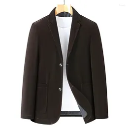 Men's Suits 2023 Plus Size Suit Loose Spring And Autumn Jacket Retro Dark Brown Two Button Blazer For Men 5XL 6XL 7XL 8XL