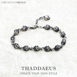 Chain Bracelet Black Stone Skulls Punk Jewellery Link Chain Gift For Women Men 231130